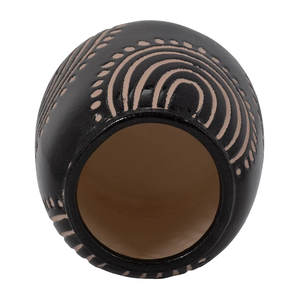 NORAMILL BLACK VASE 6 (IN)