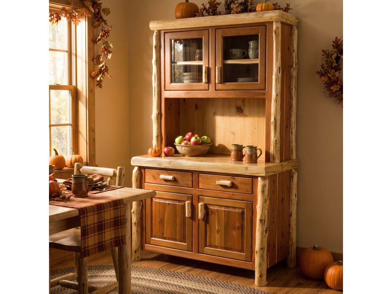 Cedar Log 48-inch Buffet & Hutch - Coffee 1