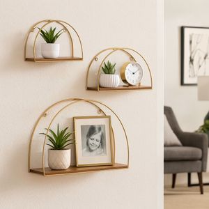 ENOCHBURN SET OF 3 BROWN WALL SHELF 12 (IN) 11