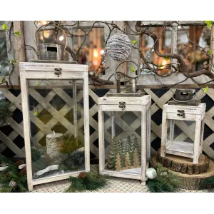 Brushed Black Lantern Set of 3  23in, 17in and 11in 1