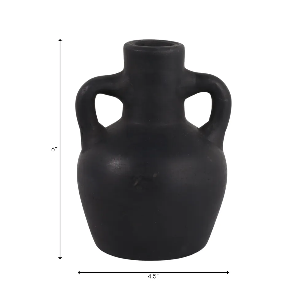 FARLEYBEACH BLACK VASE 6 (IN)