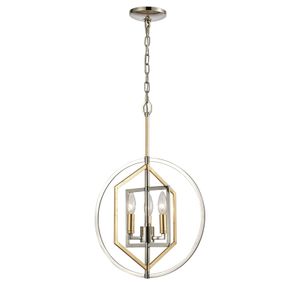 Geosphere 15'' Wide 3-Light Chandelier - Polished Nickel 1