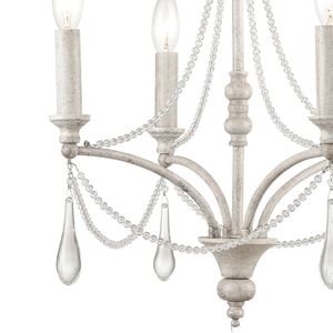 French Parlor 16'' Wide 4-Light Chandelier - Vintage White 4