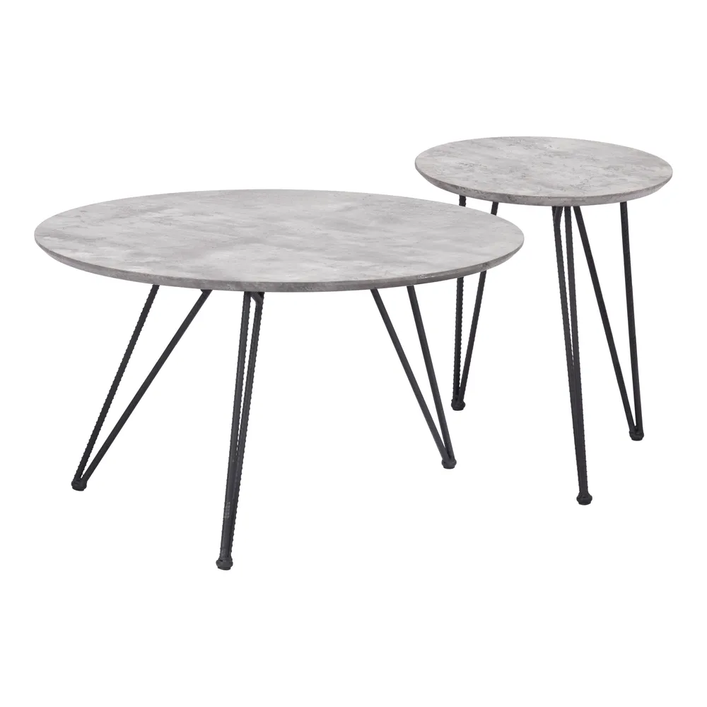 Kerris Coffee Table Set Gray & Black