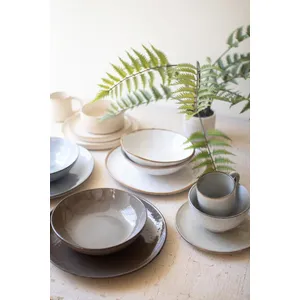 Set of 12 Bayou Ceramic Dinner Plate and Bowl 2