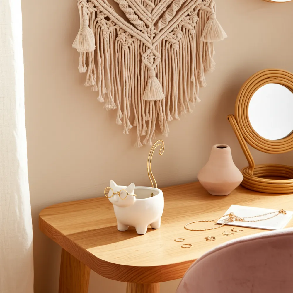 CARLINOAK WHITE TRINKET DISH 6 (IN)