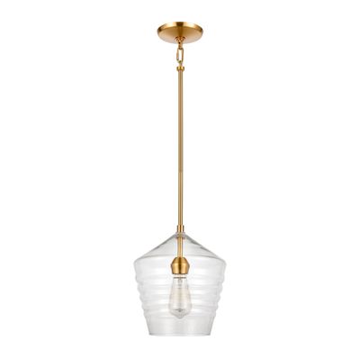 Konis 10″ Wide 1-Light Mini Pendant - Satin Brass