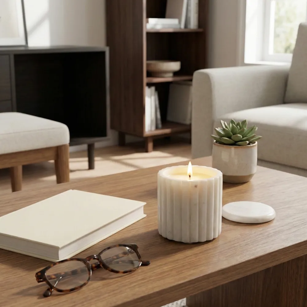 WRENROSE BLANC SAFFRON & SUEDE CANDLE 5 (IN)