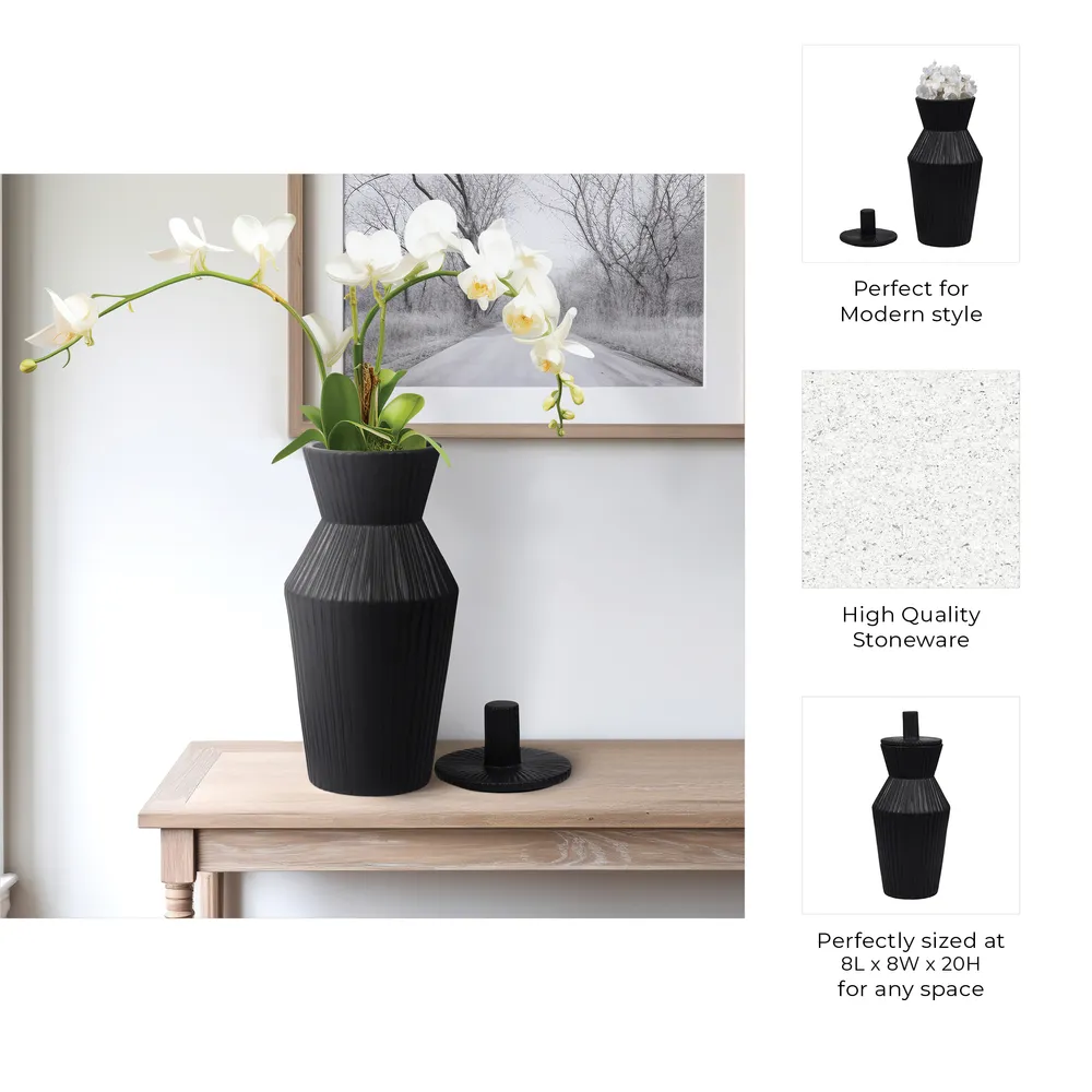 WRENTON BLACK VASE 20 (IN)
