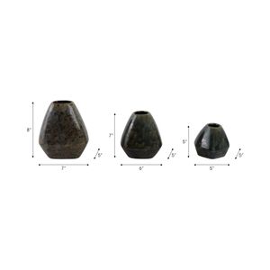 DENNINGHAM SET OF 3 BROWN VASES 8 (IN) 8