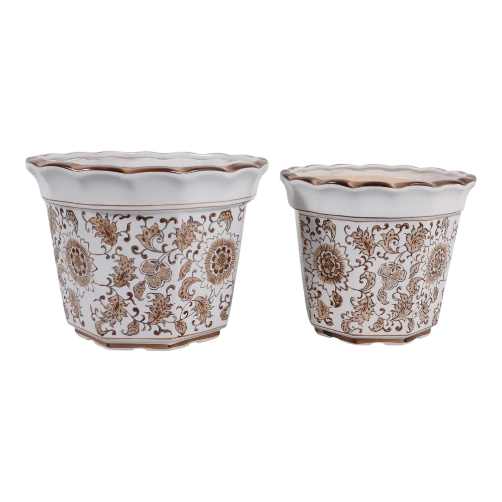 ENOCHFIELD SET OF 2 BROWN PLANTER 10 (IN)