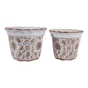 ENOCHFIELD SET OF 2 BROWN PLANTER 10 (IN) 4