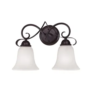 Brighton 11'' High 2-Light Vanity Light - Oil Rubbed Bronze with White Glass 1
