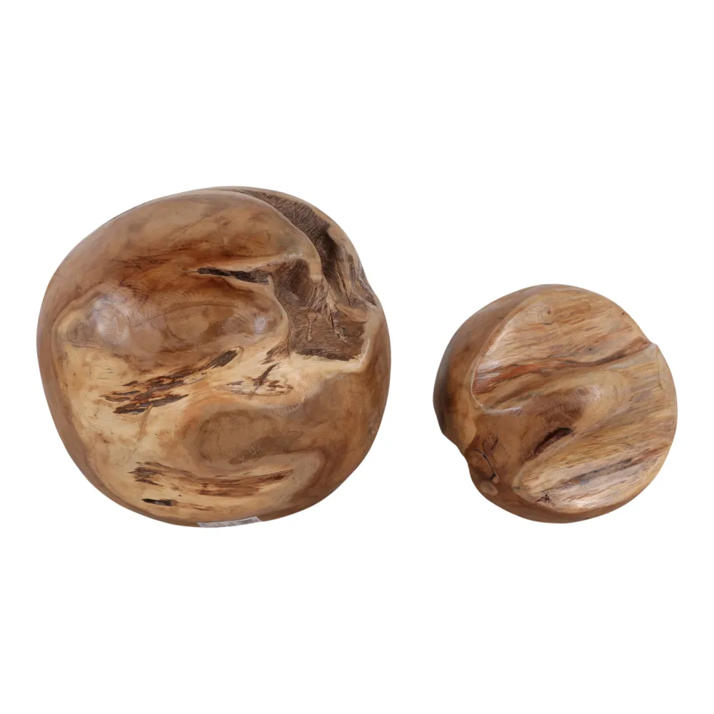 HEATHMOOR SET OF 2 BROWN ORBS 12 (IN)
