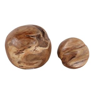 HEATHMOOR SET OF 2 BROWN ORBS 12 (IN) 4