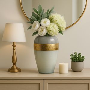 HARKENLAND WHITE GLASS VASE 21 (IN) 2