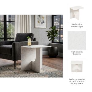 JENSENSIDE WHITE TABLE 20 (IN) 9