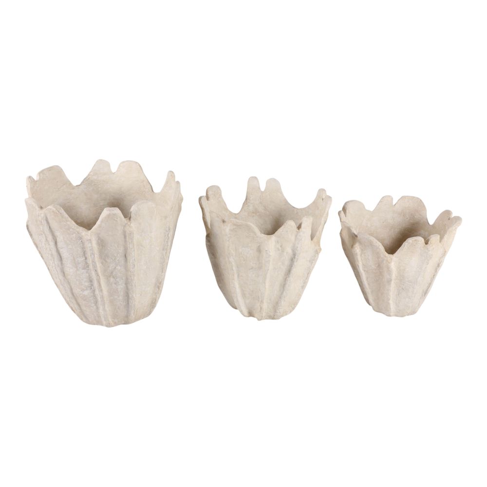 HANLEYSTONE SET OF 3 IVORY PLANTER 15 (IN)