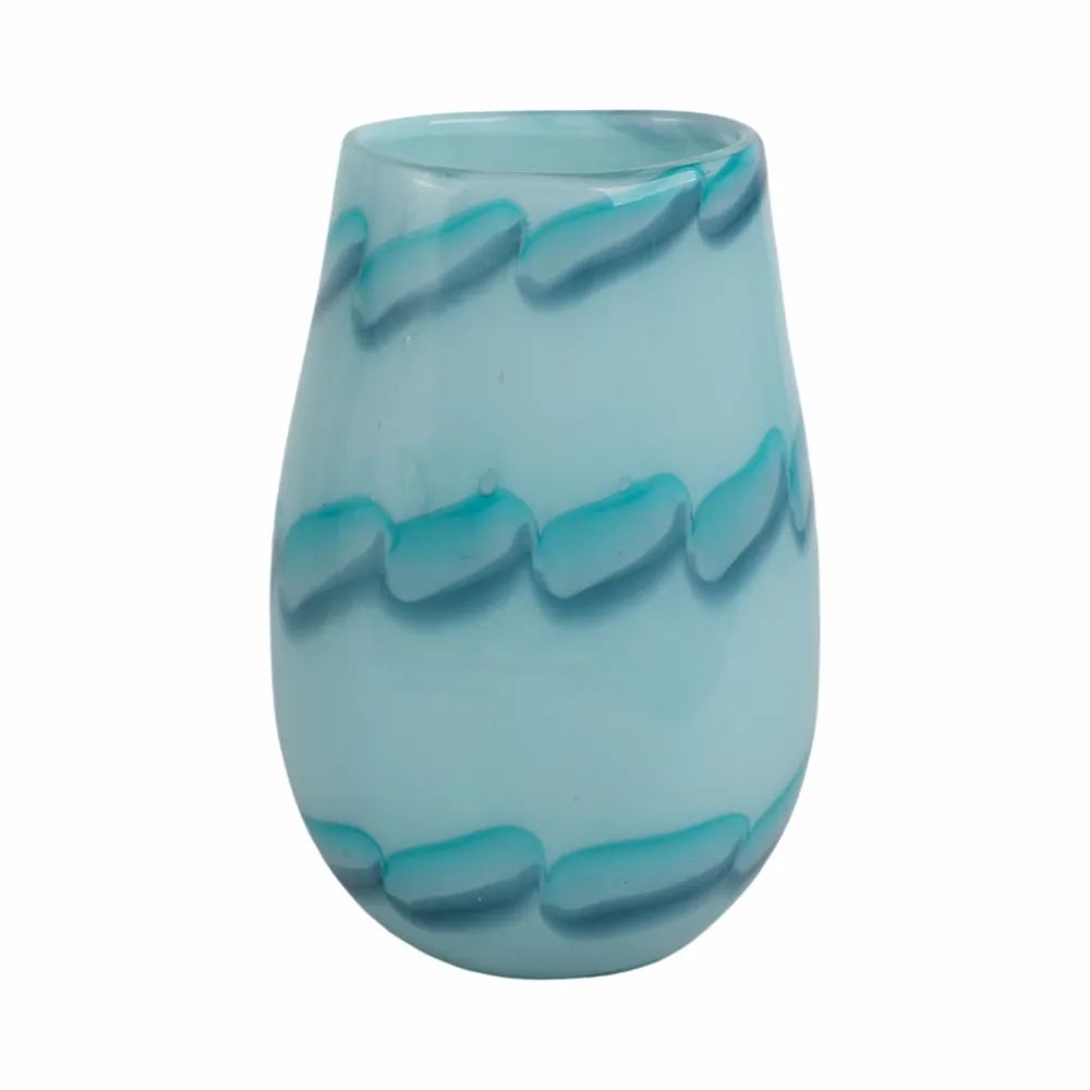 HELENARIDGE BLUE GLASS VASE 9 (IN)