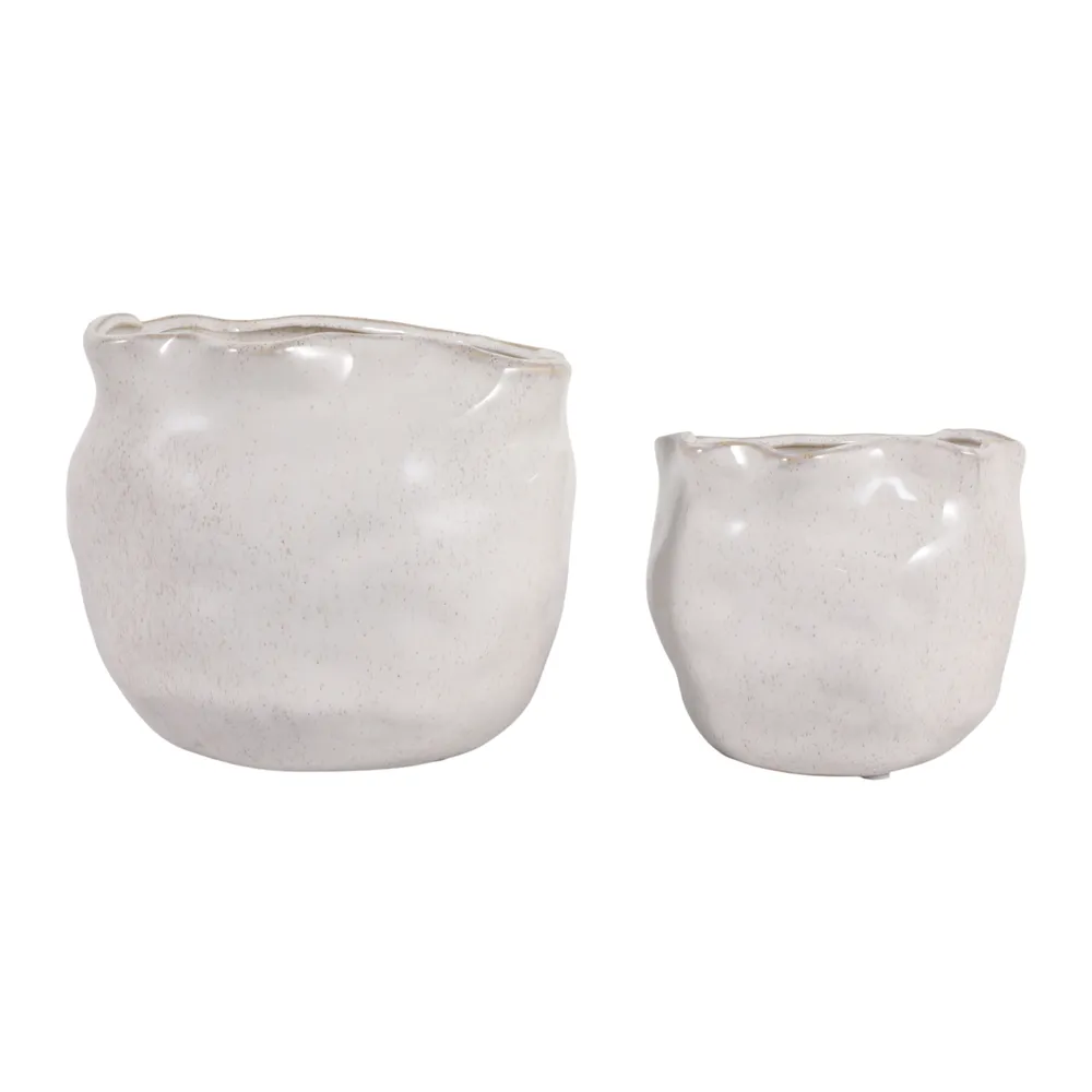 DRAPERSTONE SET OF 2 IVORY PLANTER 6 (IN)