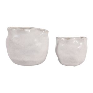 DRAPERSTONE SET OF 2 IVORY PLANTER 6 (IN) 6