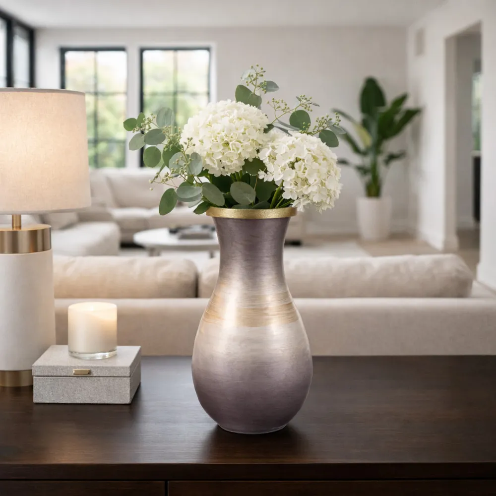 WOODSONBROOK BROWN GLASS VASE 13 (IN)