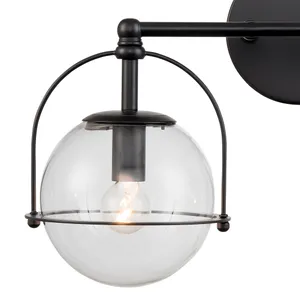 Langford 17'' Wide 2-Light Vanity Light - Matte Black 4