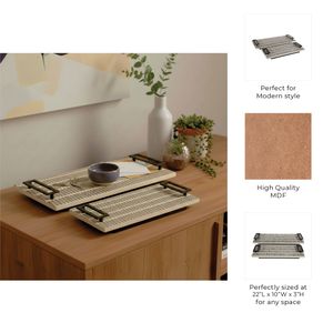 COREYGROVE SET OF 2 BLACK TRAY 3 (IN) 10