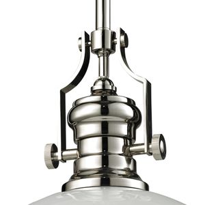 Chadwick 17'' Wide 1-Light Pendant - Polished Nickel with Gloss White 3