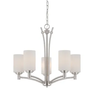 Pittman 24'' Wide 5-Light Chandelier - Brushed Nickel 1