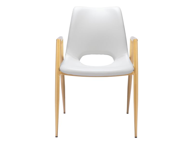 Desi Dining Chair White & Gold 4