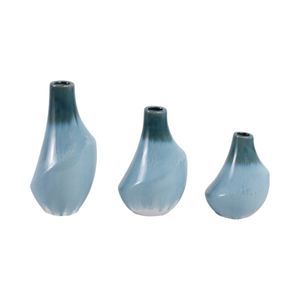 EDMONDFORD SET OF 3 GREEN VASES 9 (IN) 4