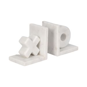 HASTINGSPORT SET OF 2 WHITE BOOKENDS 5 (IN) 4