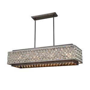 Rosslyn 40'' Wide 8-Light Linear Chandelier - Weathered Zinc 1