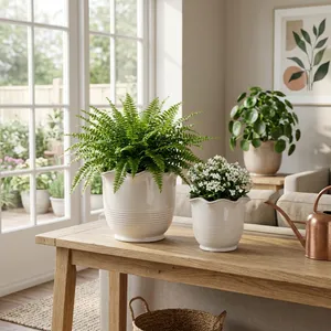 LENNONMOOR SET OF 2 IVORY PLANTER 8 (IN) 2