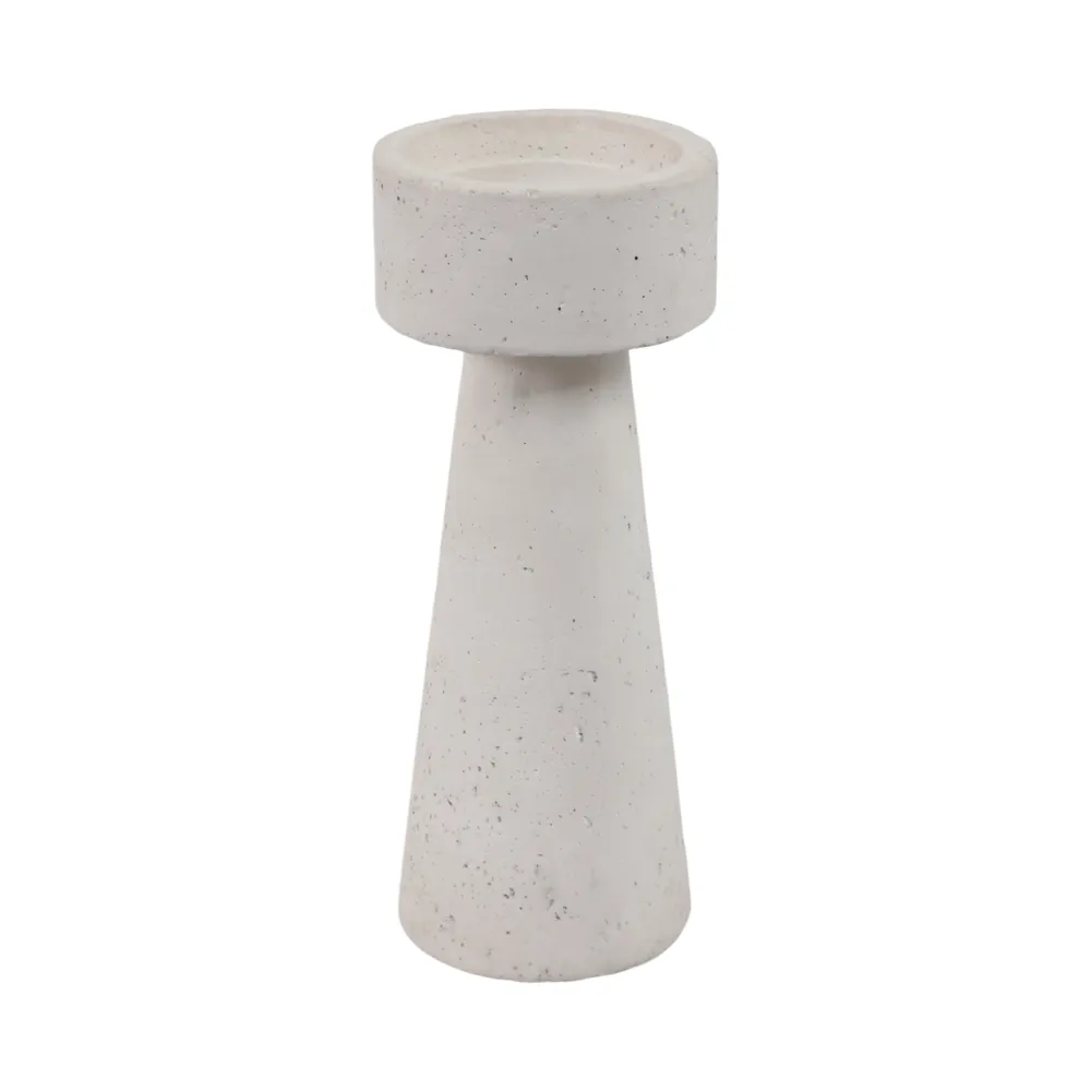 CARLIN WHITE CANDLE HOLDER 10 (IN)