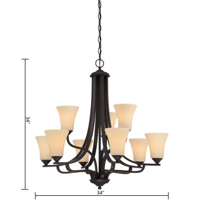 Treme 34'' Wide 9-Light Chandelier - Espresso