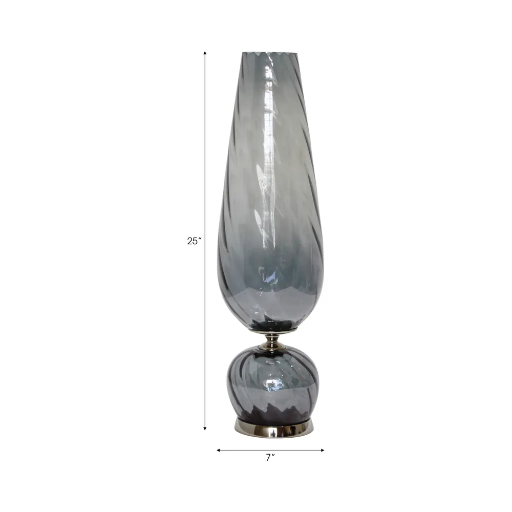 LINDENRUN GRAY GLASS VASE 25 (IN)