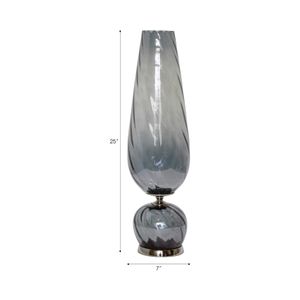 LINDENRUN GRAY GLASS VASE 25 (IN) 7