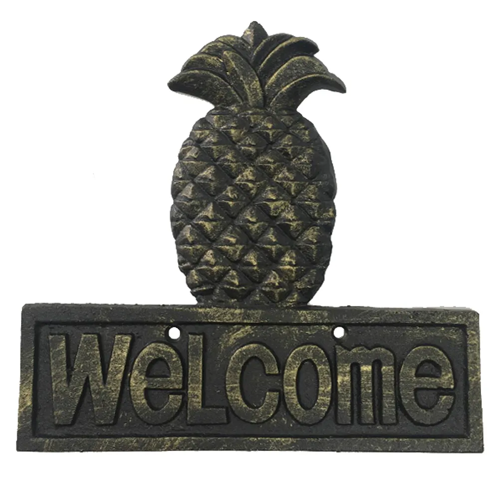 7-3/4" C/I PINEAPPLEWELCOME PLAQUE