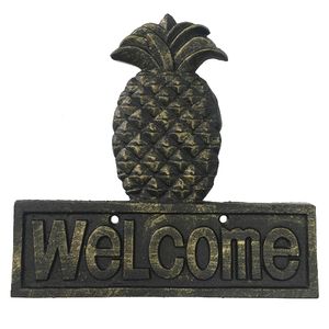 7-3/4" C/I PINEAPPLEWELCOME PLAQUE 1