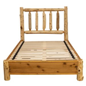 Cedar Log Traditional Bed with Dimensional Cedar Rail System - King - Vintage 5