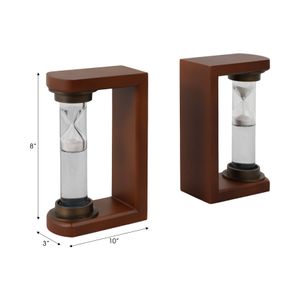 REGANBEACH SET OF 2 BROWN BOOKENDS 8 (IN) 8