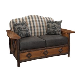 Hickory Log  Diamond Peak Loveseat - Premium Fabric - Seat:  Fabric TBD;   Backrest:  Fabric TBD 3