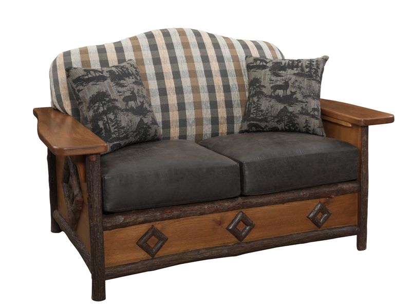 Hickory Log  Diamond Peak Loveseat - Premium Fabric - Seat:  Fabric TBD;   Backrest:  Fabric TBD 3