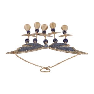 33X10" MOSAIC BUTTERFLY CHIME, GOLD/NAVY 6