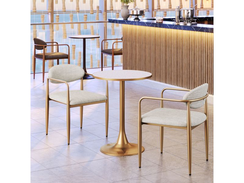 Bite Bistro Table Beige & Gold 2