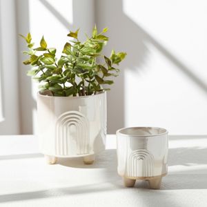 JASPERWAY SET OF 2 IVORY PLANTER 8 (IN) 12