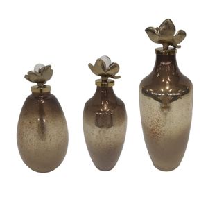 HOLLISPARK SET OF 3 BLACK GLASS VASES 18 (IN) 4