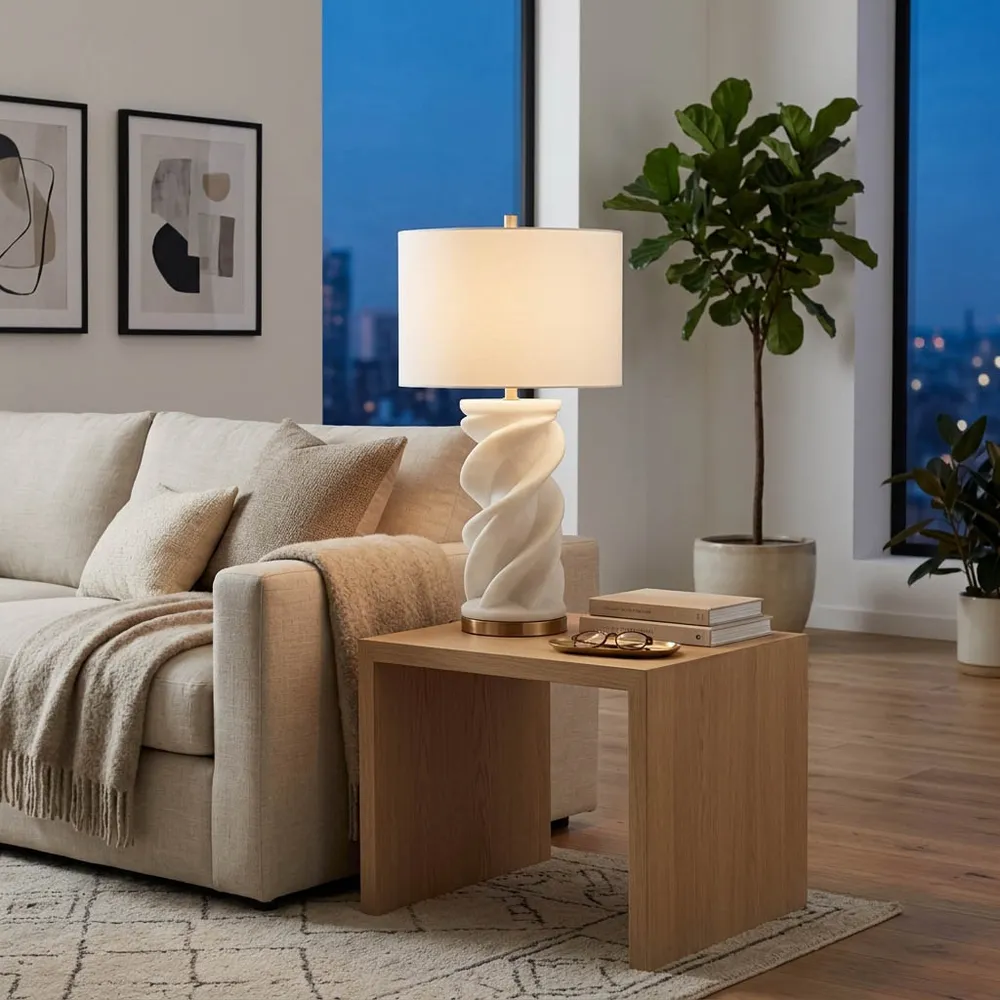 HAYFIELDMORE WHITE LAMP 30 (IN)